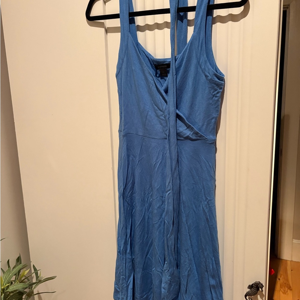 Express Strapless Blue Dress
